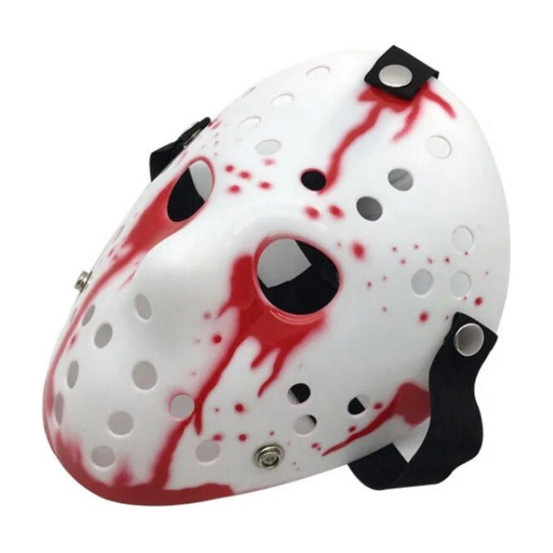 Set Jason Vorhees Máscara Sierra Terror Halloween Blanco