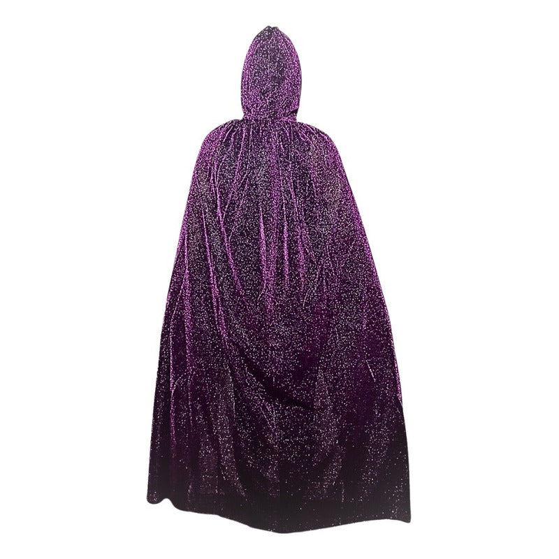 Capa Glitter Con Capucha Unisex Halloween Disfraz
