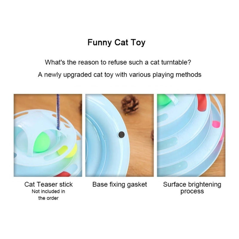 Divertido Juguete Para Gatos Torre 3 Niveles Pelotas
