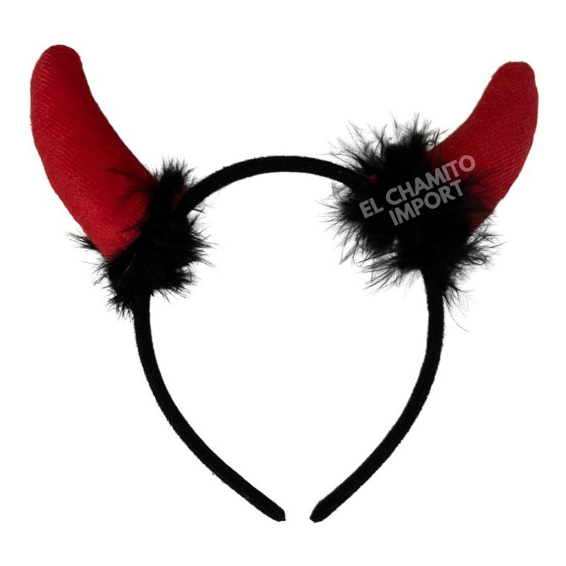Set De Diablita Diadema Humita Y Cola Rojo One - Size