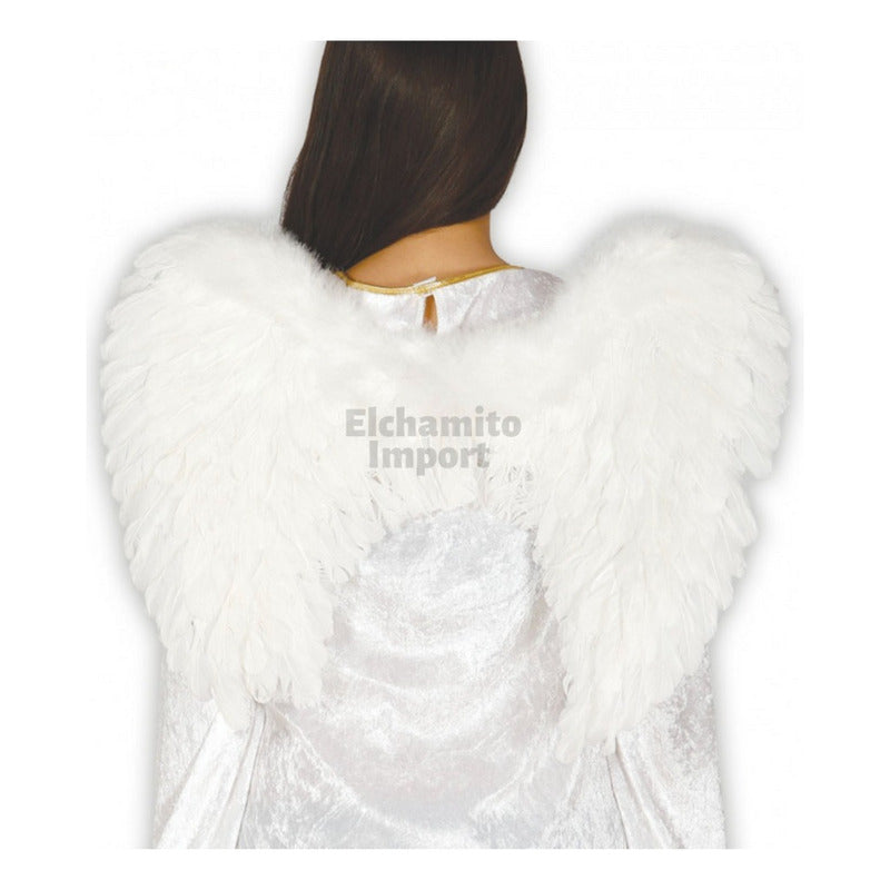 Set Angel Negro/blanco Alas Plumas + Guantes Disfraz Mujer