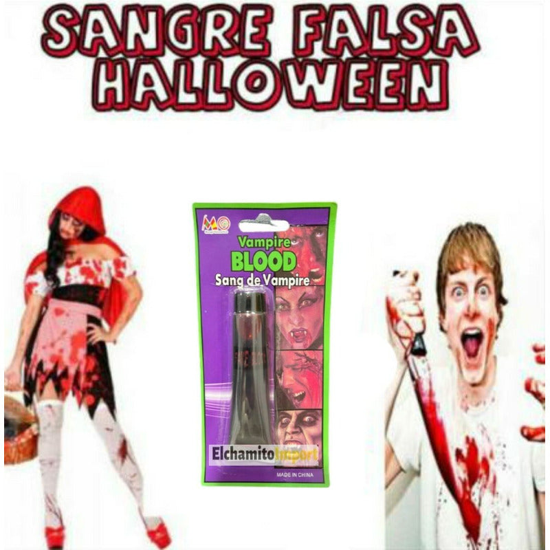 Sangre Falsa Para Disfraces De Halloween Vampiros Zombies Rojo