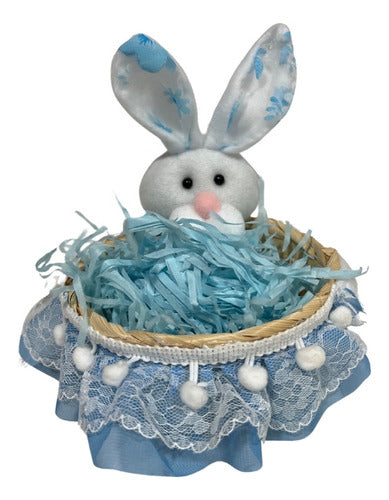 Canasto De Pascua Conejo + Paja