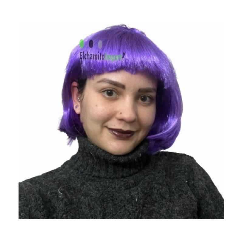 Peluca Sintética Colores Corta Ideal Para Disfraz