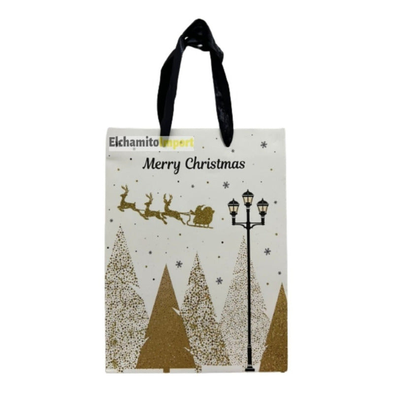 Bolsas De Regalo Navideñas Pack 10 Bolsas 24x18cm