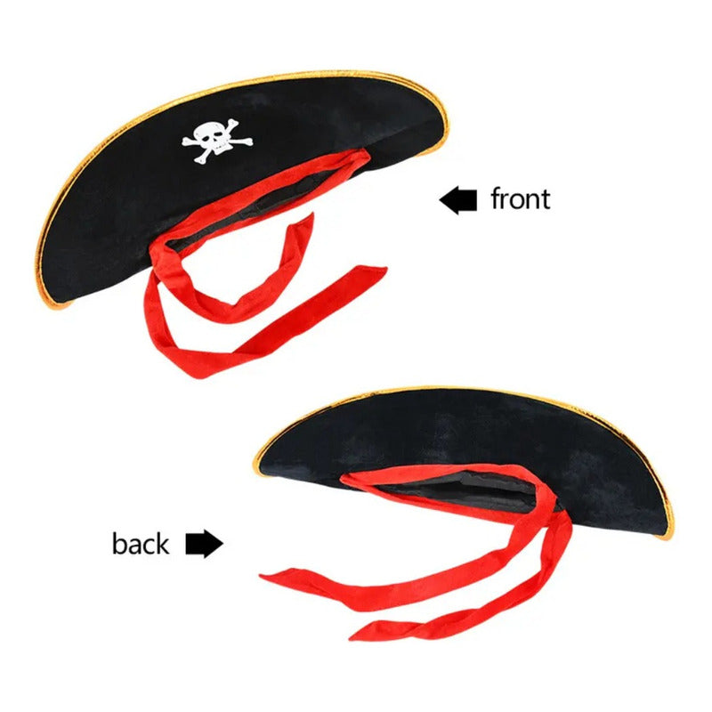 Sombrero Pirata Adulto-niño Halloween Cosplay Negro