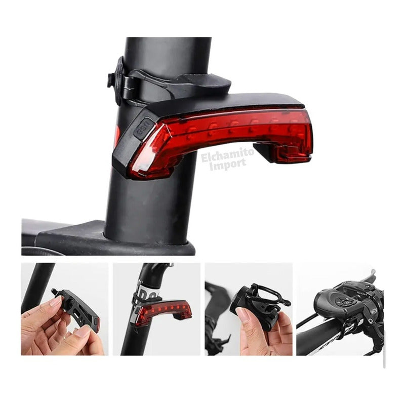 Luz Tracera Direccional Con Bocina Para Bicicleta