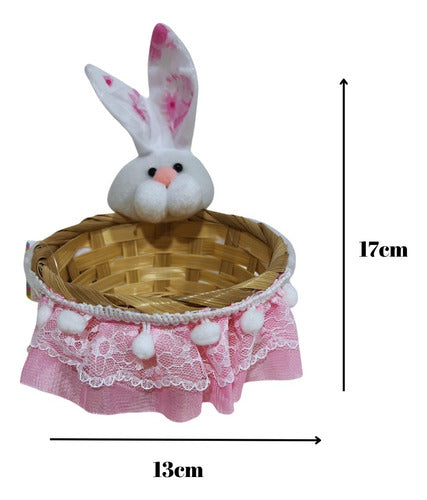 Canasto De Pascua Conejo + Paja