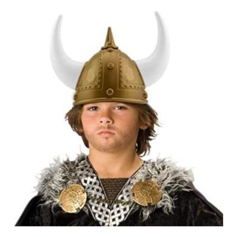 Gorro Sombrero Disfraz Vikingo Asterix Fiestas Halloween Dorado