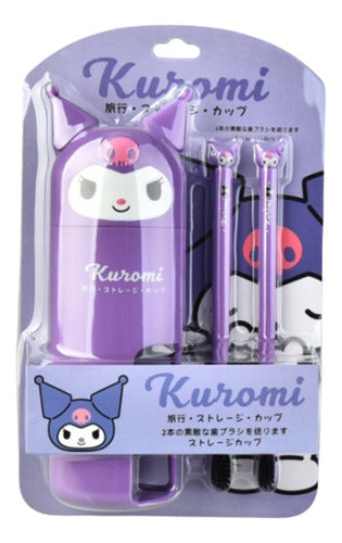 Porta Cepillo Viajero Portatil + 2 Cepillos Kuromi/my Melody