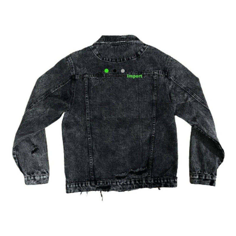 Chaqueta Jeans Hombre Con Destroyer Negra