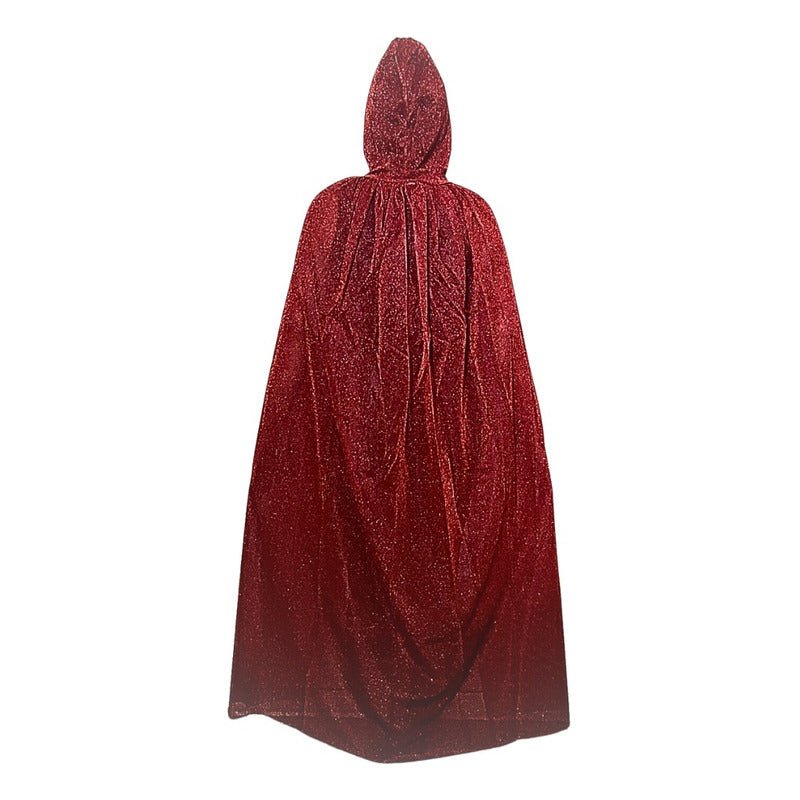 Capa Glitter Con Capucha Unisex Halloween Disfraz