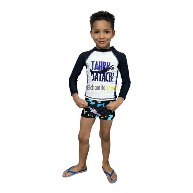 Traje De Baño Niño 2 Piezas Polera