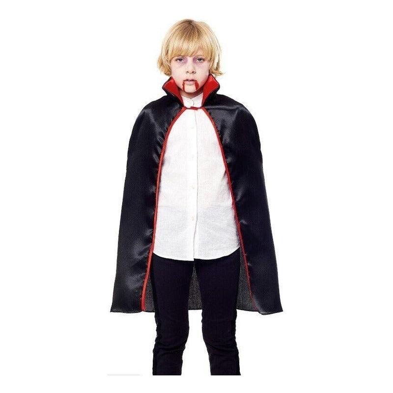 Capa Vampiro Niño Halloween 90cm + Sangre Falsa Vampiro
