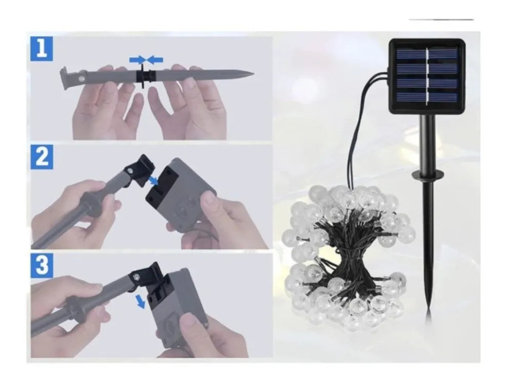 Guirnalda Solar Navideña 5 Metro 30 Led Navidad