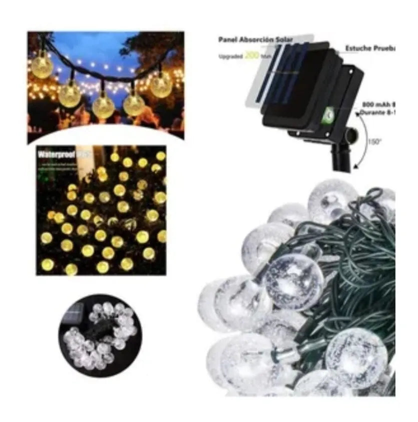 Guirnalda Solar Navideña 5 Metro 30 Led Navidad