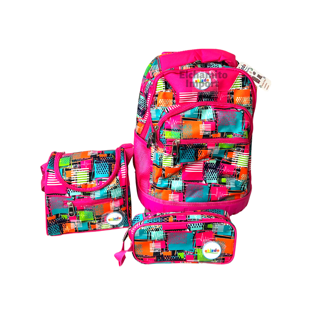 Pack Mochila Trolley + Lonchera + Estuche / Niños/ Ekizde