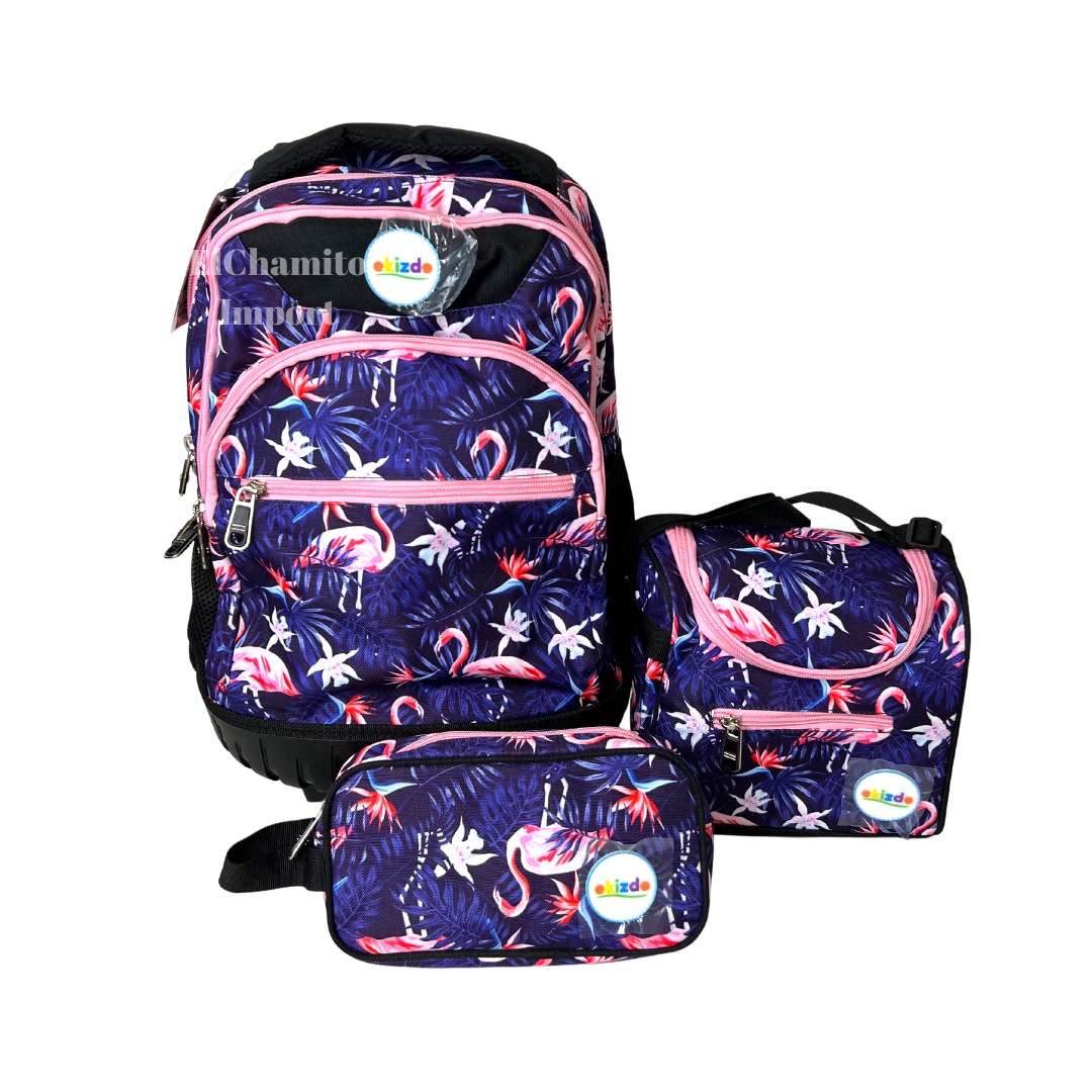 Pack Mochila Trolley + Lonchera + Estuche / Niños/ Ekizde