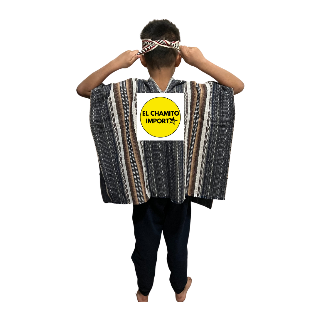 Poncho Mapuche + Trorilonco Niño De 10-14 Años
