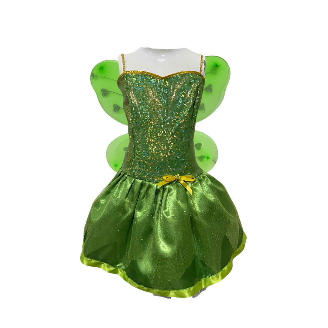 Disfraz  Tinker Bell  Niñas, Vestido  Fiesta + Alas Verde 7-9