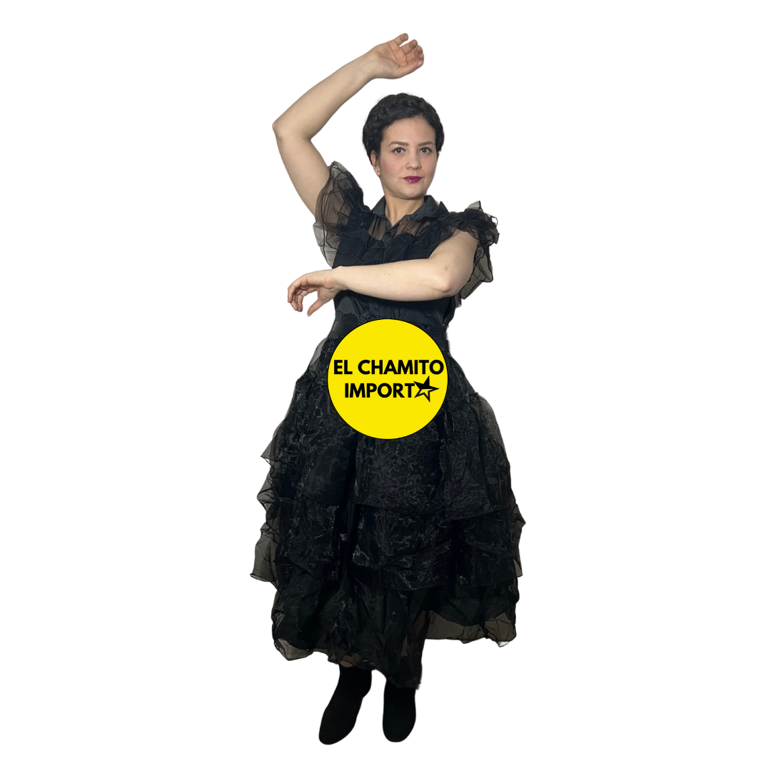 Vestido Merlina Adams Disfraz Fiesta De Noche, Para Mujer