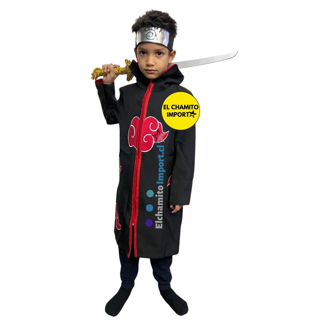 Capa Akatsuki Naruto + Bandana + Espada