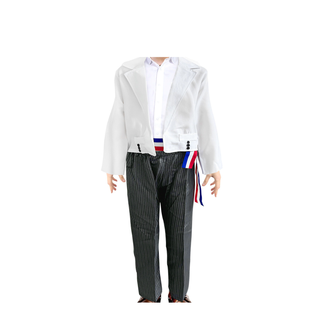 Traje Huaso Blanco Elegante Cn Sombrero Niño Fiestas Patrias
