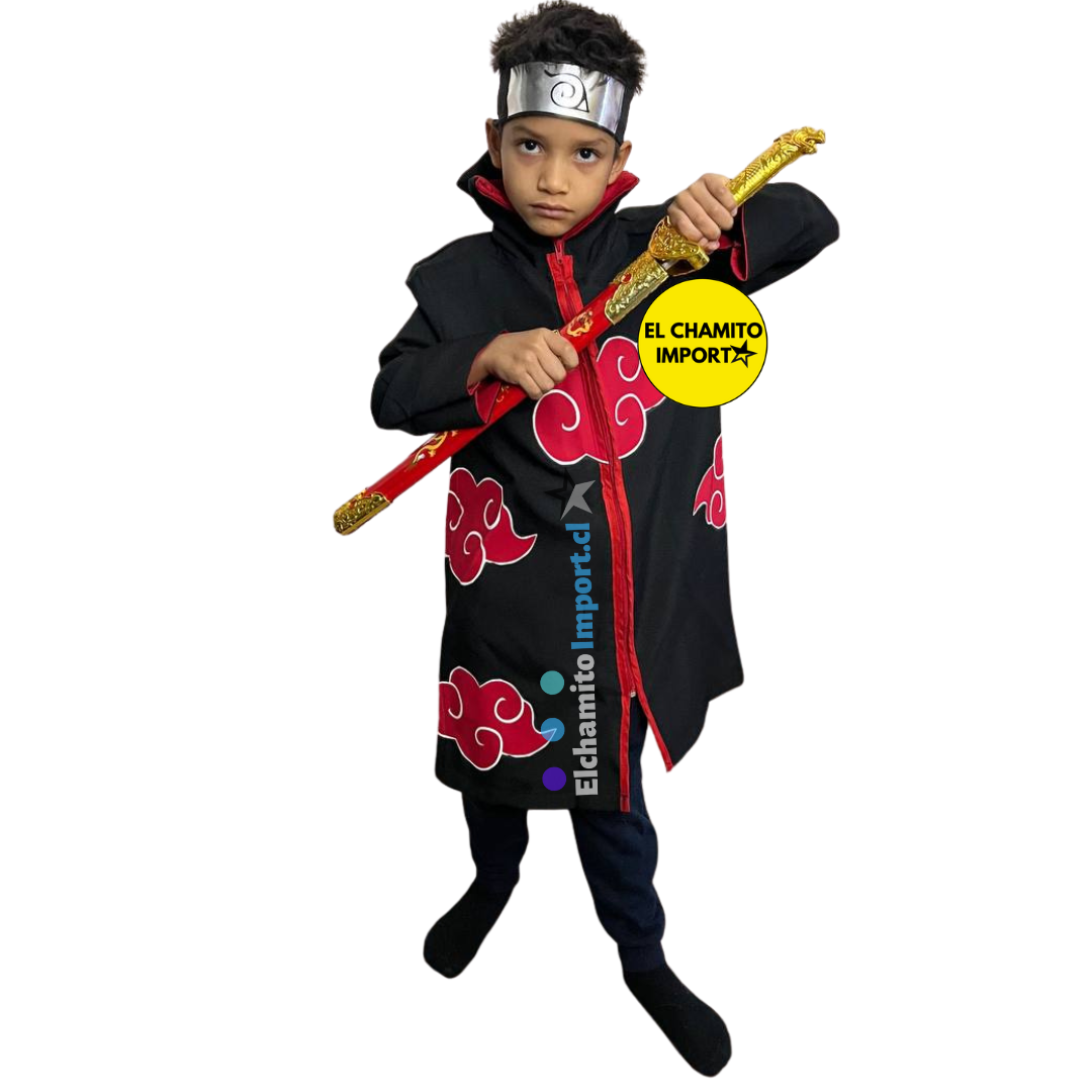 Capa Akatsuki Naruto + Bandana + Espada