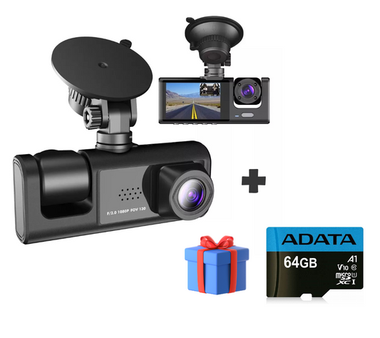 Camara Para Auto Doble Lente + Tarjeta 64g