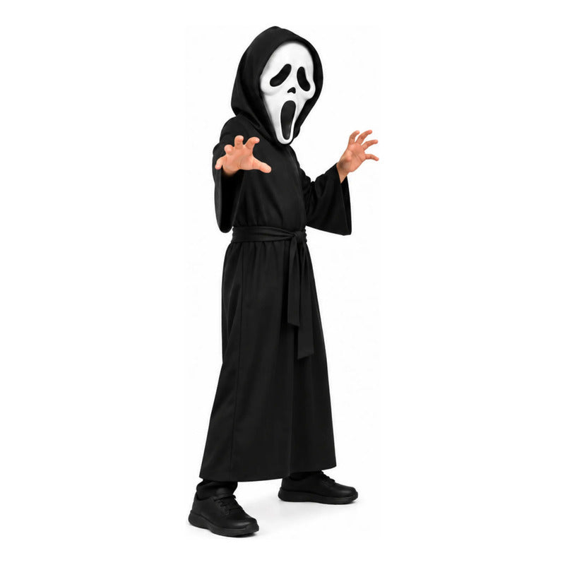 Disfraz Scream Scary Movie Túnica Y Máscara Niño Halloween Negro 10-12
