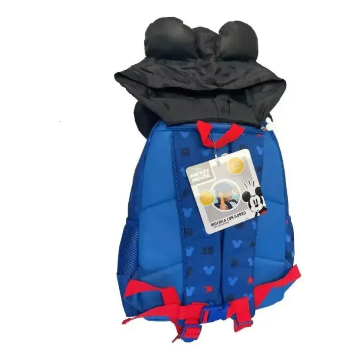 Mochilas Disney Con Capucha 3d Para Niños Color Azul Diseño De La Tela Mickey