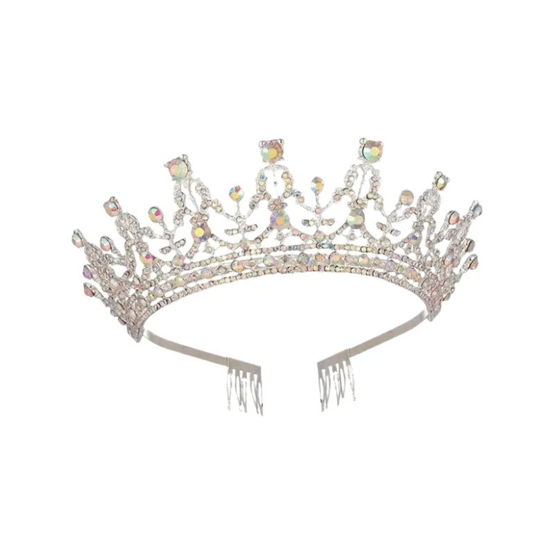 Corona De Reiana Princesa Metalica Accesorio Para Disfraz Plateado