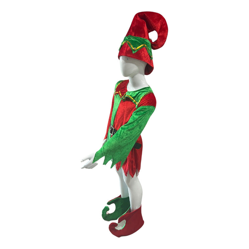 Disfraz Navideño De Elfo Niña-niño