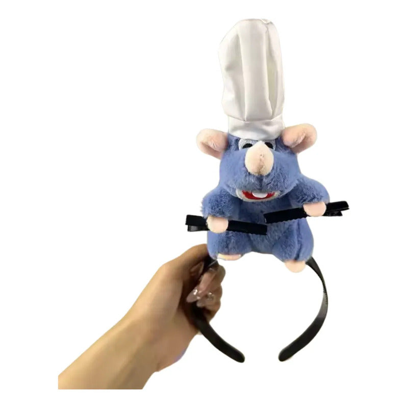 Cintillo Ratatouille Para Pelo Adorno Con Pinches Azul Acero