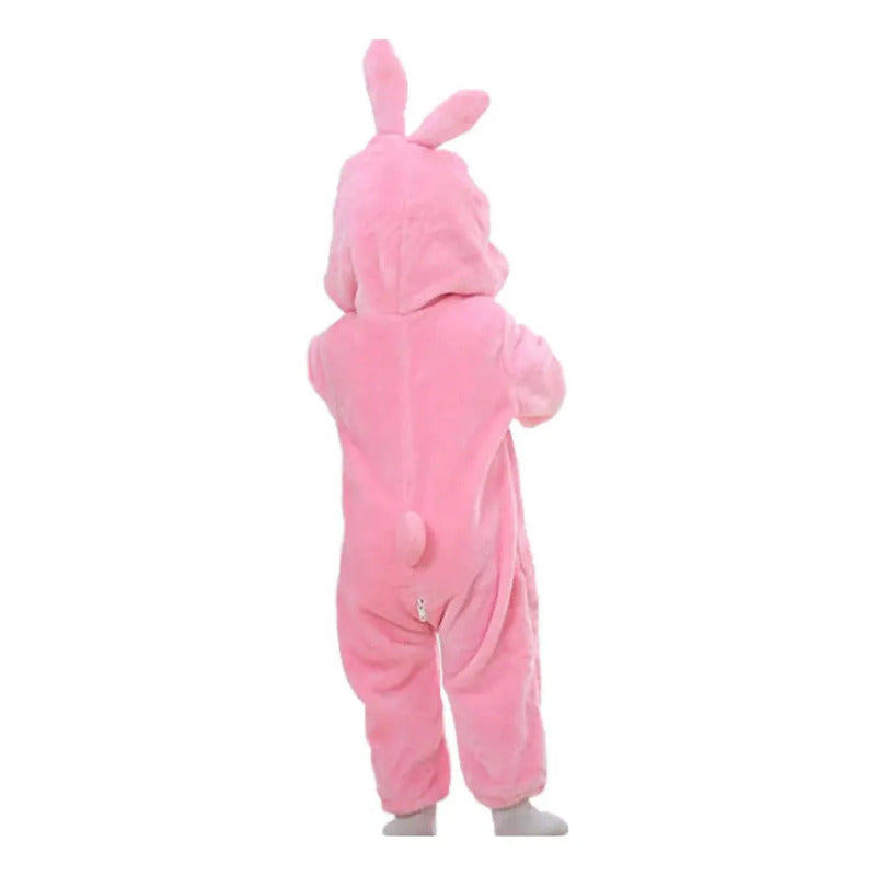 Pijama Y Disfraz Enterito Polar Bebes Rosa Conejo 80