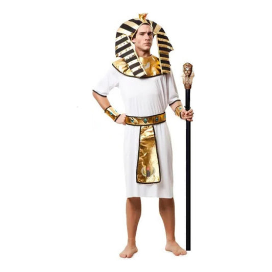Disfraz De Faraon Egipcio Hombre Cosplay Blanco M