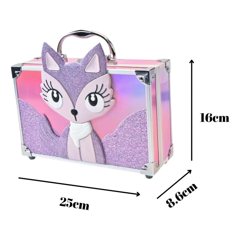 Maleta Maquillaje Infantil Para Niñas Diseño Zorrita Violeta