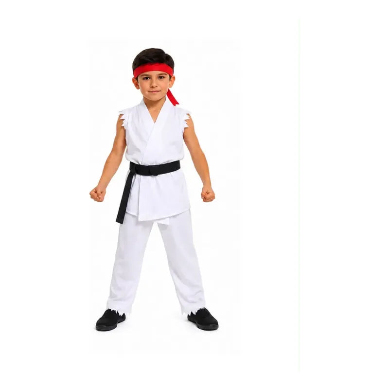 Disfraz Karateka Adulto - Niño Cosplay Blanco-niño 10-12