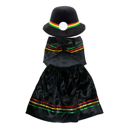 Traje Infantil Para Niña Nortino - Bailes Tipicos Negro Lisa 10-12