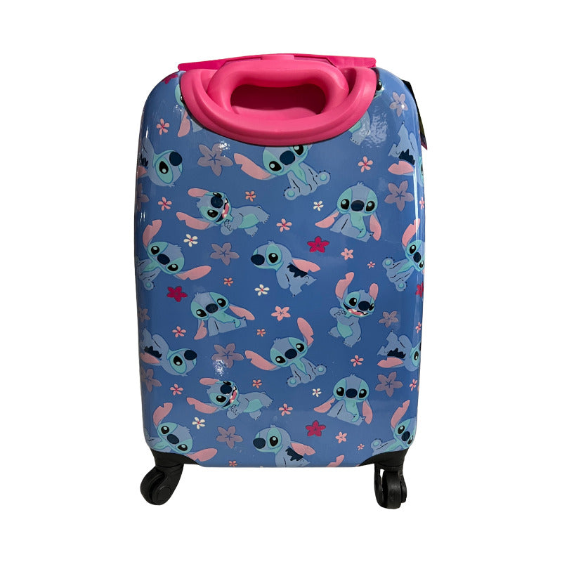 Maleta Viejera Infantil 4 Ruedas 18  Stitch Celeste Stitch