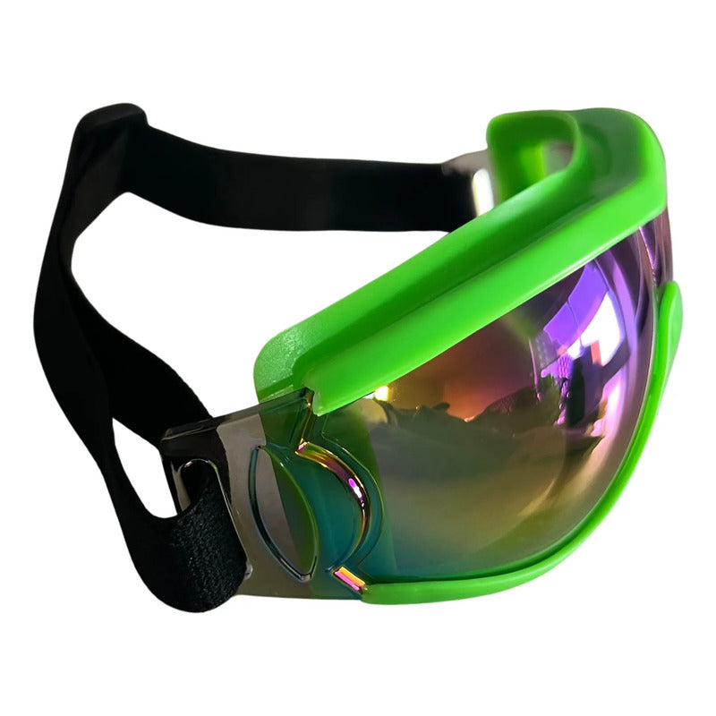 Antiparras Para Nieve Niños Ski Snowboard Verde Fluor Tornasol