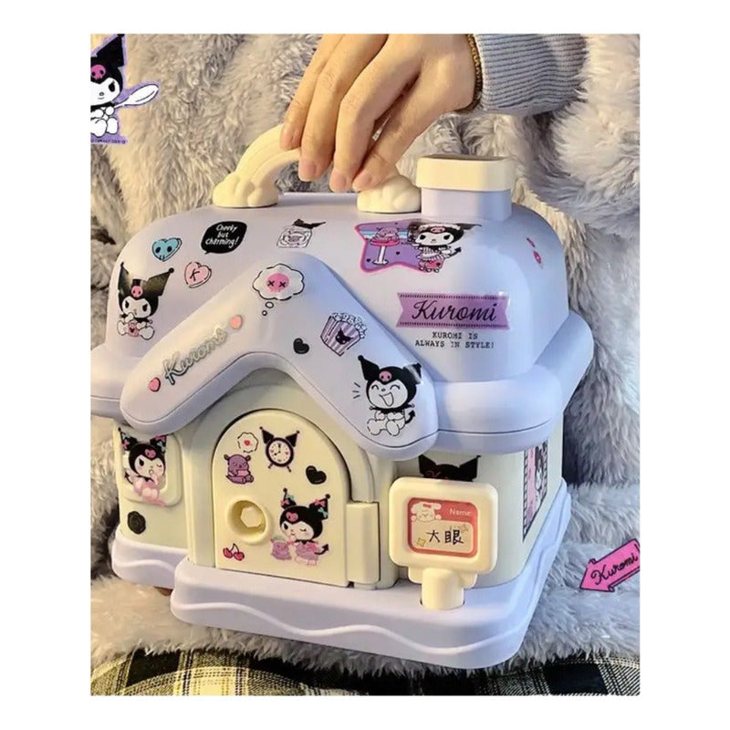Alcancia Kuromi, My Melody, Cinnamoroll Con Llave Para Niñas My Melodi Rosa