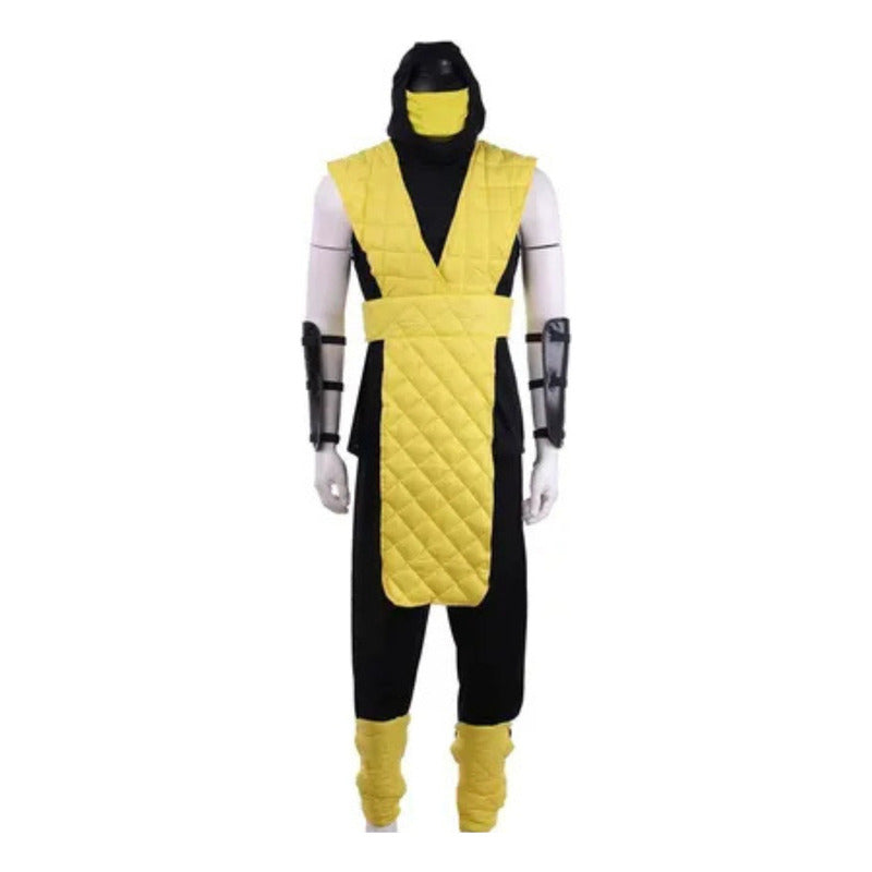 Disfraz De Scorpion Mortal Kombat Niño/adulto Cosplay Amarillo 5-6