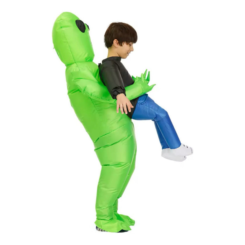 Disfraz Marciano Inflable Alien Infantil 120-150cm Verde Lima