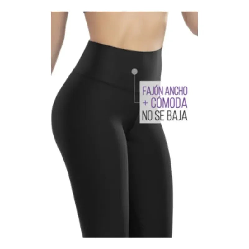 Calza Deportiva Control Abdomen/levanta Gluteos  Negro Lisa 2xl