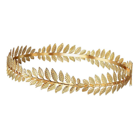 Diadema Para El Pelo Con Forma De Corona De Rama De Olivo Dorado