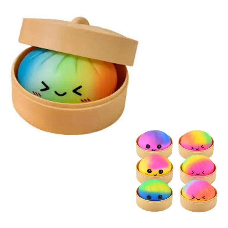 Juguete Dumpling Squishy Sorpresa Mystery Rainbow Fidget Multicolor