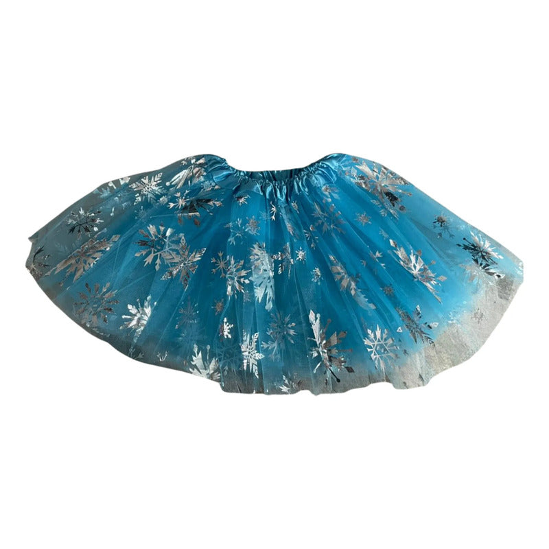Tutu Frozen  Falda  Brillo Estrella Hielo Niñas Azul Estrellas 3-8 Años