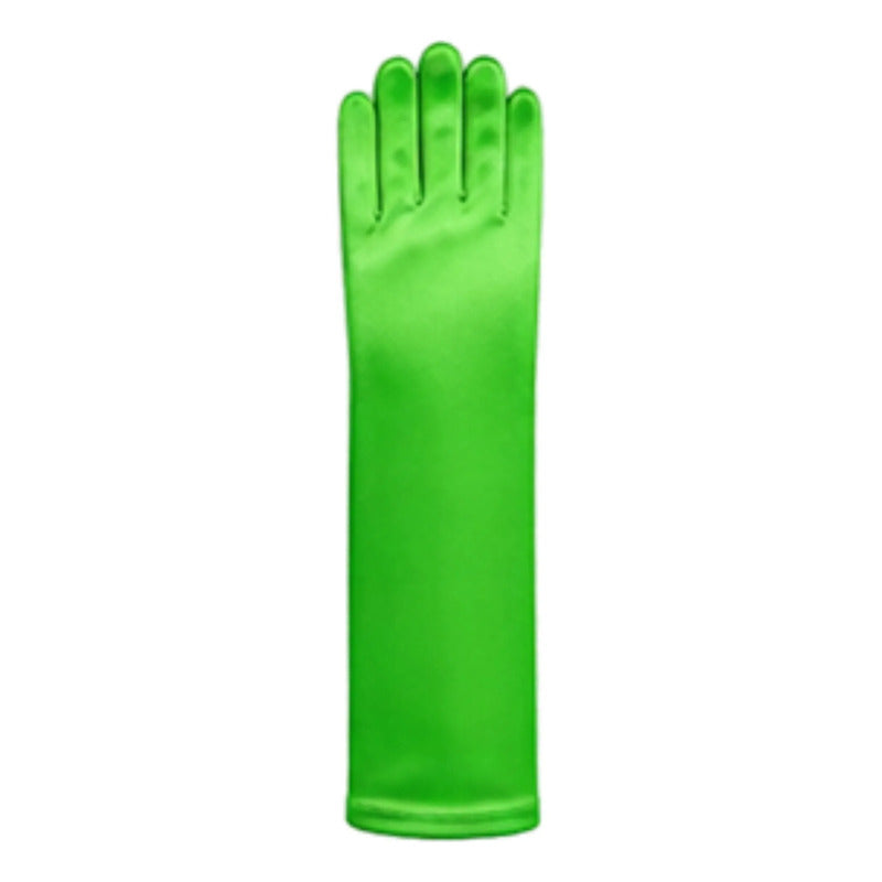 Guantes Princesa Lazo 30cm Niñas Para Cosplay Verde Lima