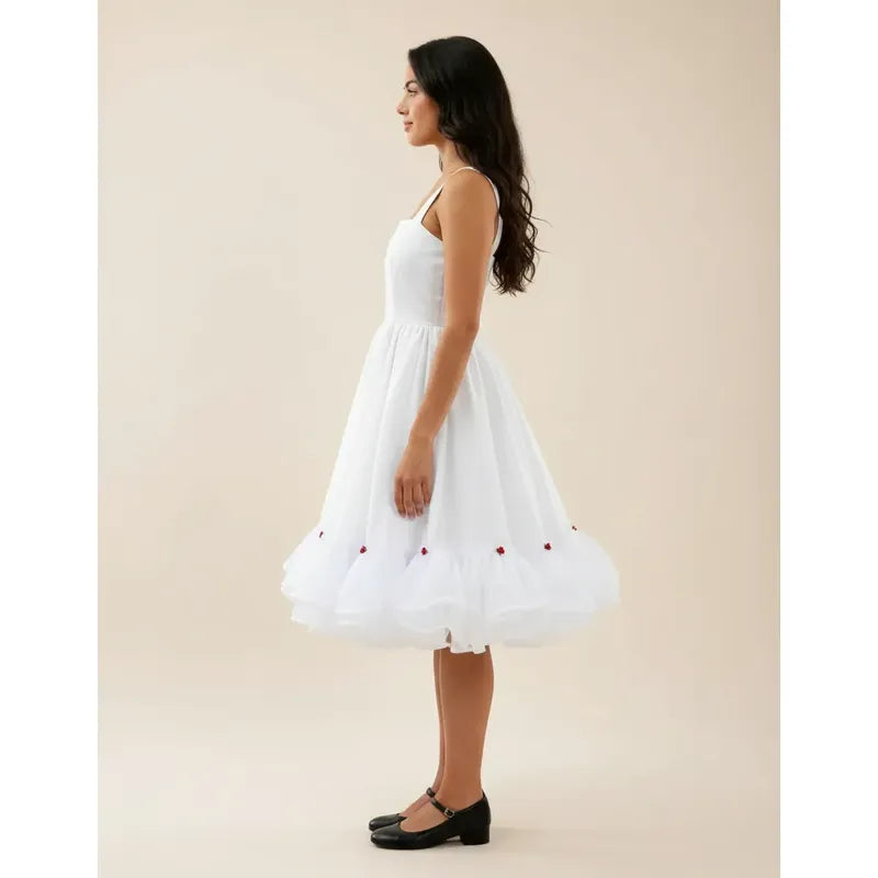 Falso Vestido Profesional  Mujer Fechas Patrias Blanco Lisa L